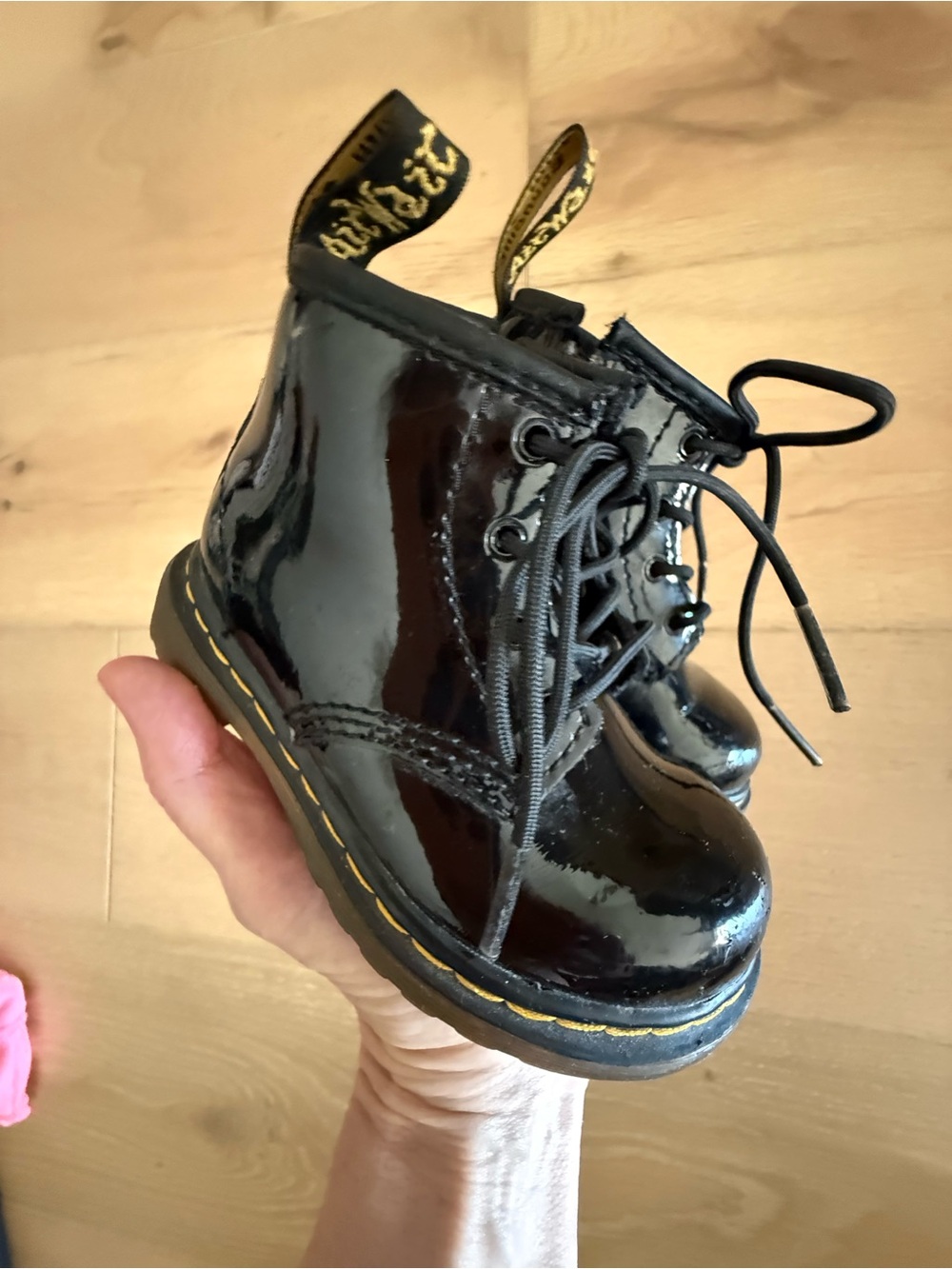 Dr Martens toddler Black Patent boots